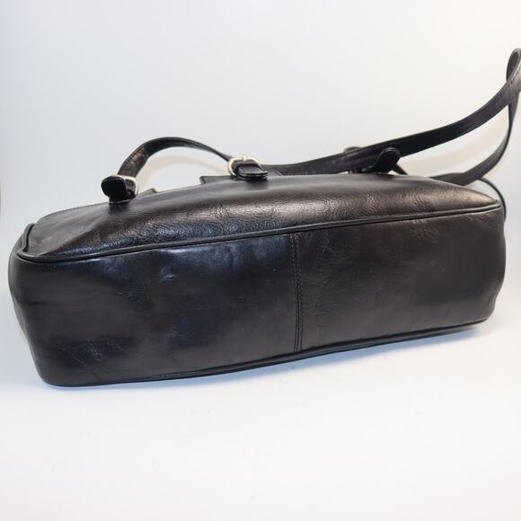 Vintage Johnny Farah Black Leather top Handle/shoulder bag - Picture 5 of 9